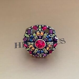 Heidi Daus Vintage Holiday Crystal Cocktail Ring SZ 8